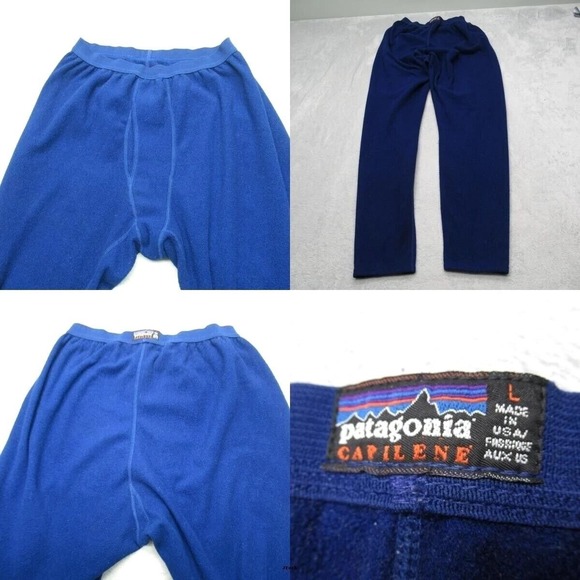 Vintage Patagonia Pant Women Large Capilene Base‎ Layer Thermal Stretch USA Made - Picture 1 of 12